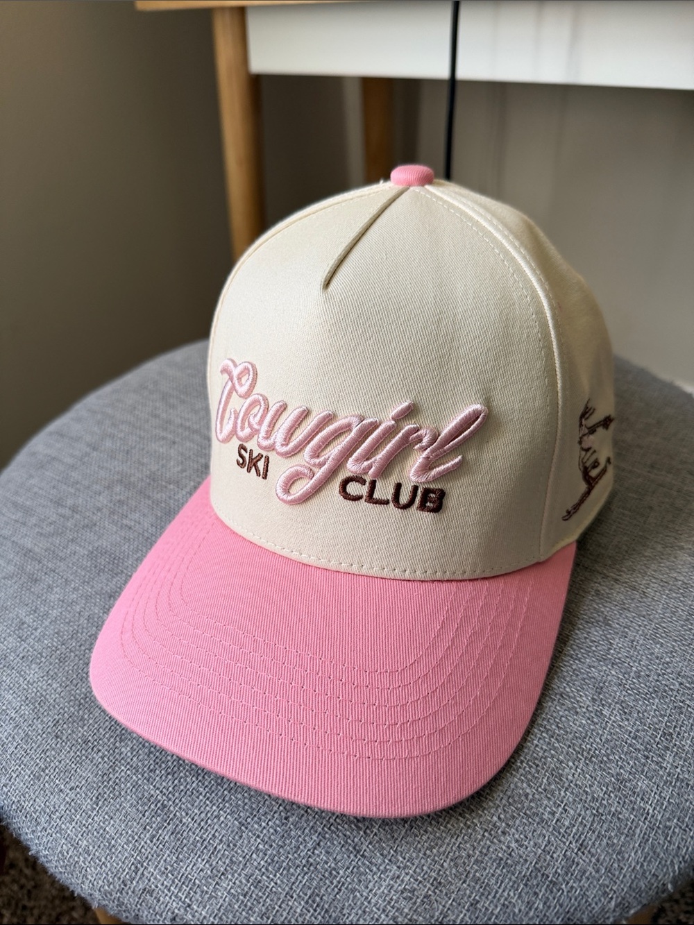 Cowgirl Ski Club Hat - Pink & Cream